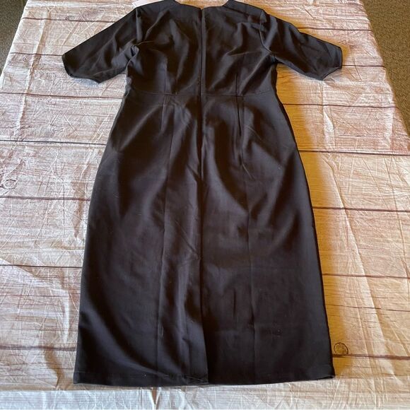 Universal Standard Moira V Neck Twill Dress Black Size 2XS (US 6-8) NEW - Picture 3 of 9